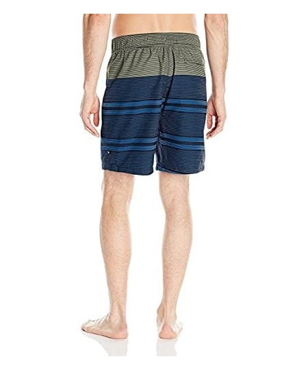 Trunks Men's Quick Dry Striped Swim Trunk - Sunshine - CD12N0JR789