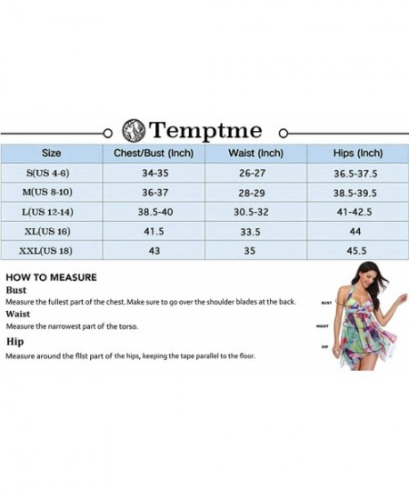 Tankinis Women Swimsuits Two Piece Mesh Tankini Swimdress Halter Tank Top with Boyshort - Orange Print - CU18NK9AX73