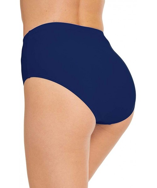 Tankinis Women's Swim Bottom High Waist Retro Basic Full Coverage Bikini Tankini Swimsuit Briefs - Navy - CW18HQGNHLL