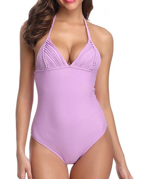 Sets Casual Swimsuits for Womens Swimming Costume Padded Swimsuit Monokini Push Up Bikini Sets Swimwear - G-purple - C018UENDRZT