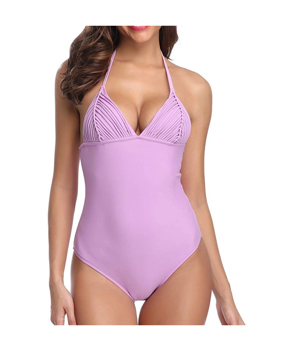 Sets Casual Swimsuits for Womens Swimming Costume Padded Swimsuit Monokini Push Up Bikini Sets Swimwear - G-purple - C018UENDRZT