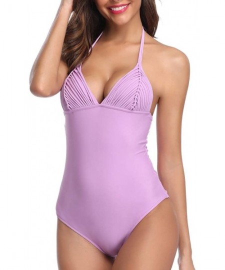 Sets Casual Swimsuits for Womens Swimming Costume Padded Swimsuit Monokini Push Up Bikini Sets Swimwear - G-purple - C018UENDRZT