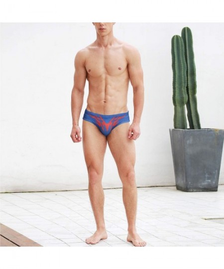 Trunks Mens Sexy Swim Briefs Square Leg Swimsuit Swimwear with Pad - Darkblue - CY194UE73II