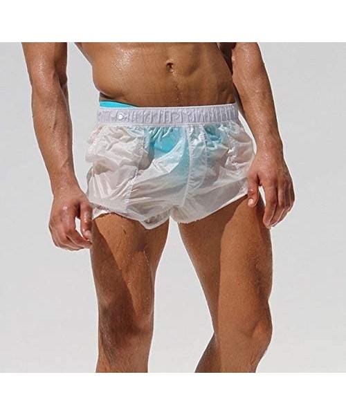 Board Shorts Men's Sexy Shorts Translucent Casual Swim Trunks Beach Pants Quick-Dry - White - CK1908G3TTC