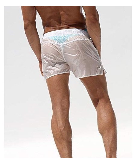 Board Shorts Men's Sexy Shorts Translucent Casual Swim Trunks Beach Pants Quick-Dry - White - CK1908G3TTC