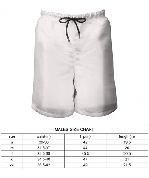 Board Shorts Comfortable Classic Fit Swim Trunks for Men and Big Boys- Black Mouth Skull Lip Short Pants Quick-Dry - White Bl...