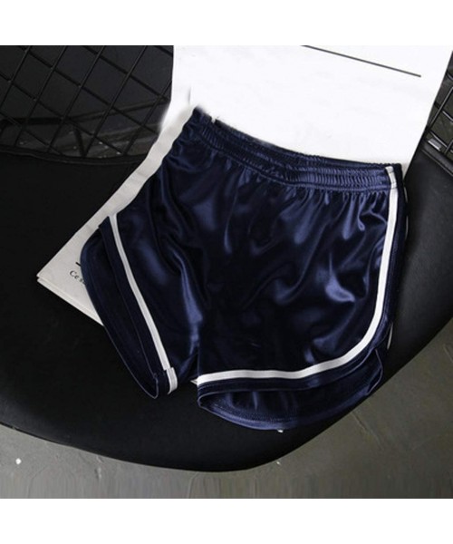 Board Shorts Womens High Waist Yoga Shorts Workout Running Athletic Shorts Non See-Through Bike Pants - Dark Blue - C9190U499SL