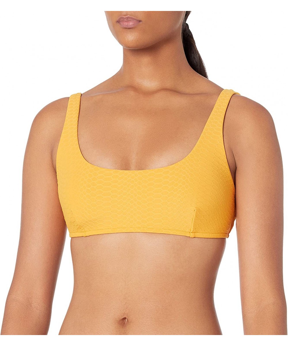 Tops Women's Over The Shoulder Tank Bikini Top with Clip Back - Medusa Saffron - CB18ZE65QQ9