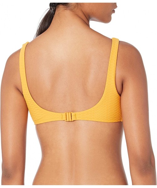 Tops Women's Over The Shoulder Tank Bikini Top with Clip Back - Medusa Saffron - CB18ZE65QQ9