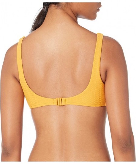 Tops Women's Over The Shoulder Tank Bikini Top with Clip Back - Medusa Saffron - CB18ZE65QQ9