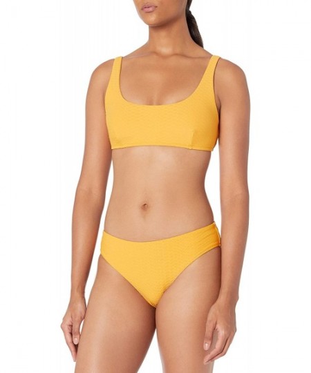 Tops Women's Over The Shoulder Tank Bikini Top with Clip Back - Medusa Saffron - CB18ZE65QQ9