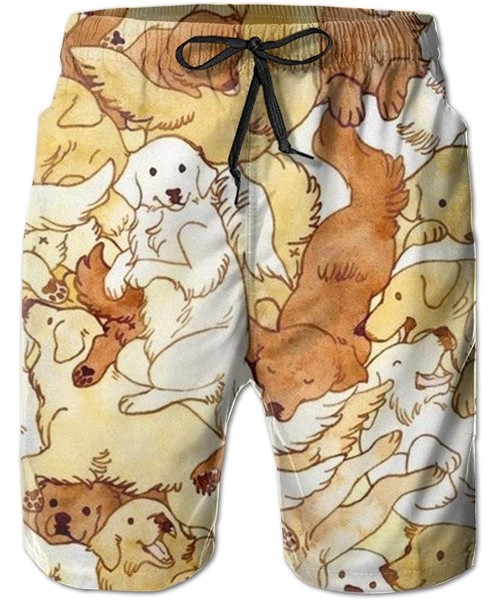 Board Shorts Extreme Comfort Swim Trunks Big &Tall Half Pants for Men Boy Fast Dry Sportwear - Lovely Golden Retriever - C818...