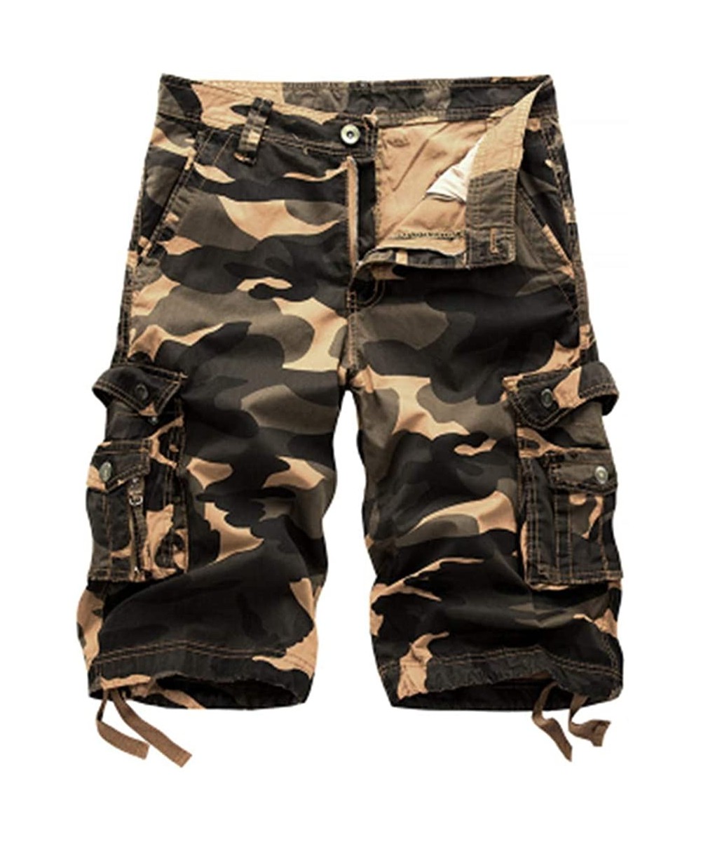 Board Shorts Military Camo Cargo Shorts Summer Fashion Camouflage Multi-Pocket Homme Army Casual Shorts Plus Size 40 - Khaki ...