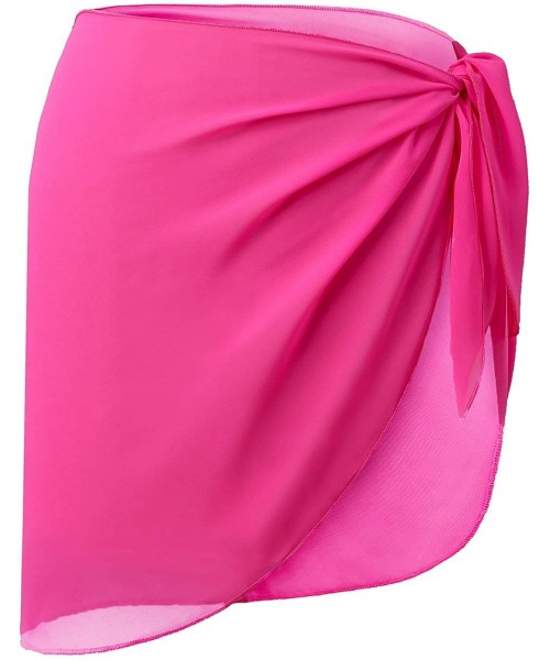 Cover-Ups Women's Swimsuit Cover Up Summer Beach Wrap Skirt Swimwear Bikini Cover-ups - 38-rosy-short - CN18U7E2RKX