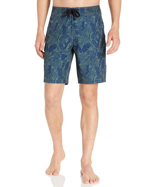 Board Shorts Men's Swim Boardshort 9" - Green Parrot Print - CS18KOKTLTM