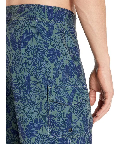 Board Shorts Men's Swim Boardshort 9" - Green Parrot Print - CS18KOKTLTM