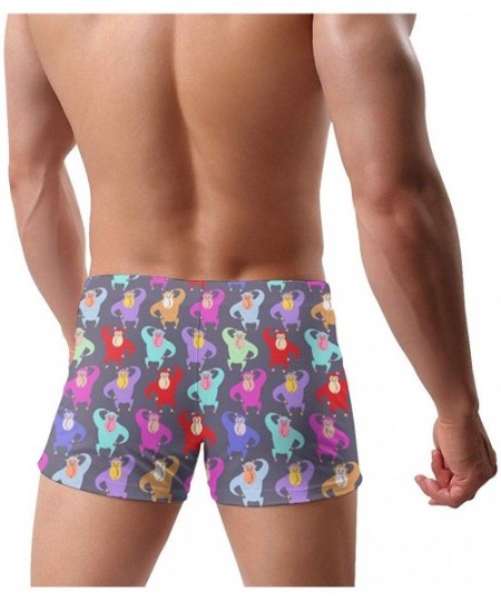 Briefs Giraffe On The Shore at Night with A Full Moon Men's Swimwear Funny Swim Boxer Briefs Quick Dry Swimming Shorts - Mult...