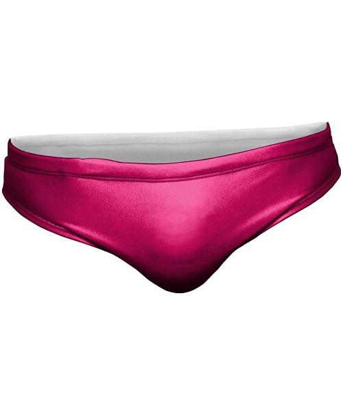 Racing Solid Polyflex Euro Brief Fully Front and Back Lined - Fuchsia Pink - CZ11BL39OEF