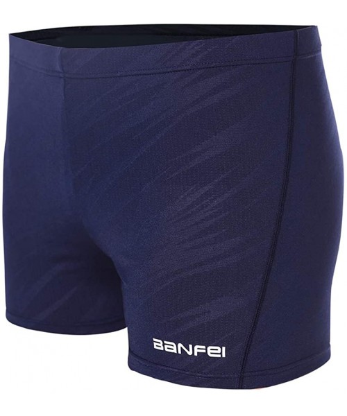 Racing Men's Athletic Training Jammer Swimsuit Quick Dry Chlorine Resistant Durable Swimming Trunk - Dark Blue - CV18R4GGIL2