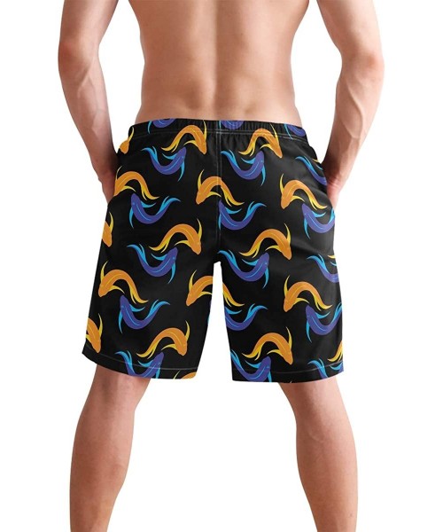 Board Shorts Mens Paint Splash Tiger Art Surf Beach Shorts Swim-Trunks Quick Dry Board Shorts with Pocket - Swimming Koi Fish...