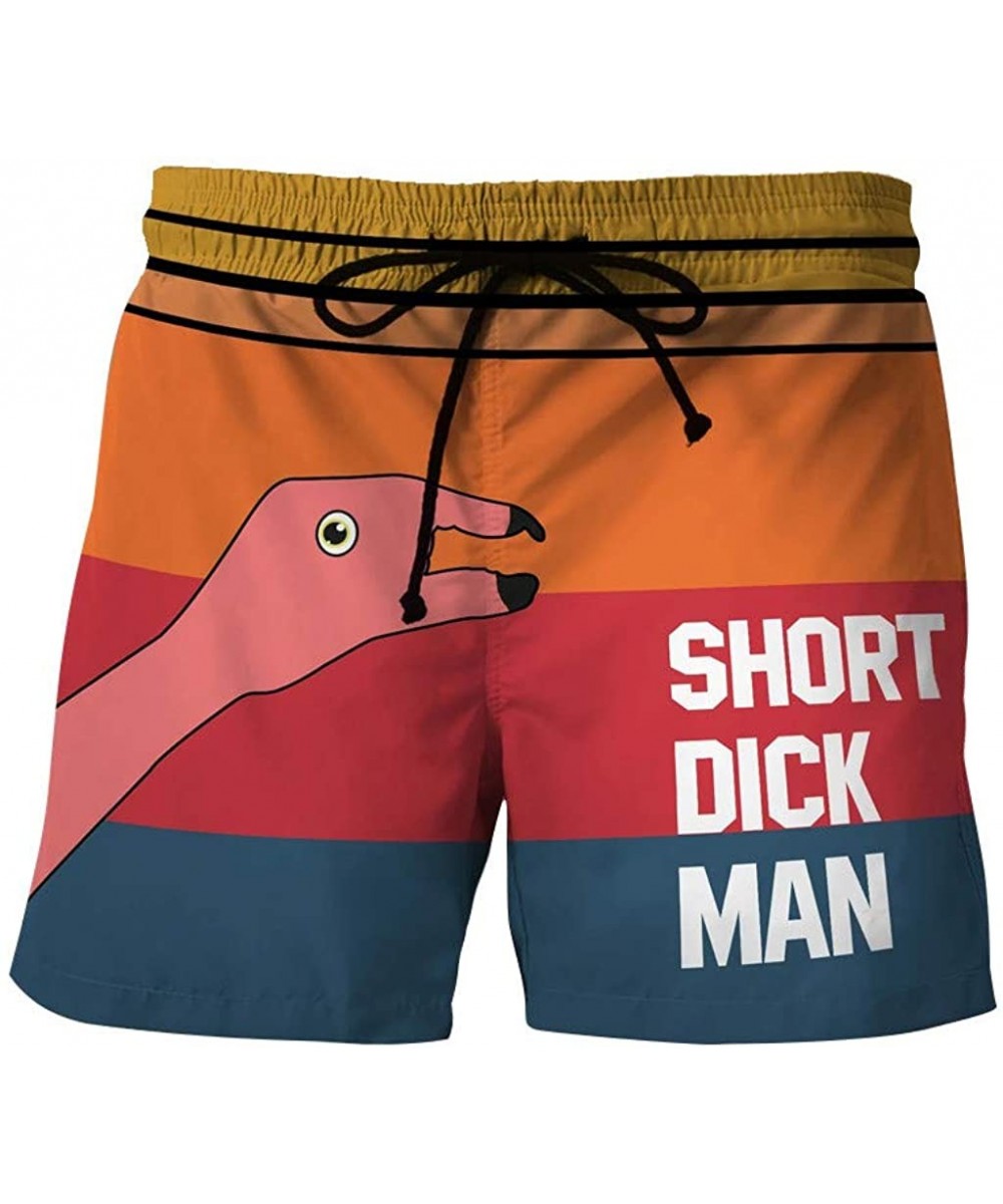 Board Shorts Men's Shorts Running Casual Drawstring Funny Elastic Waist Beach Casual Trouser - Stop Staring at My Cock - Red1...