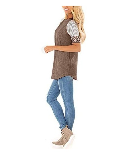 Sets Women's T Shirt Short Sleeve Summer Loose Twist Knot Casual Tunic Blouse Tanks Vest Tops - Coffee.c - CF193MASEZZ