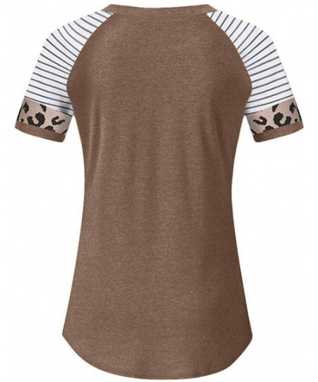 Sets Women's T Shirt Short Sleeve Summer Loose Twist Knot Casual Tunic Blouse Tanks Vest Tops - Coffee.c - CF193MASEZZ