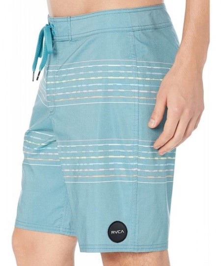 Board Shorts Men's Double Vision Striped 19" Boardshort - Cascade Blue - CK18ELXU7NE