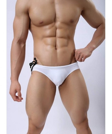 Briefs Men's Cotton Briefs Sexy Panties U Convex Bag Slim Briefs - White - CA193QWGZ5E