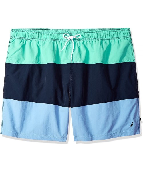 Trunks Men's Big and Tall Quick Dry Color Block Swim Trunk (T71007) - Mint Spring - C1188KHKYIU