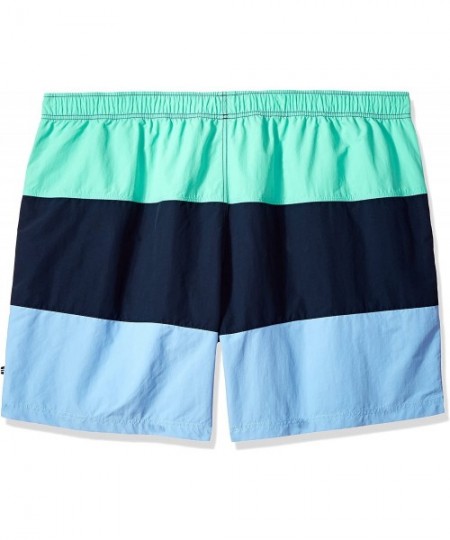 Trunks Men's Big and Tall Quick Dry Color Block Swim Trunk (T71007) - Mint Spring - C1188KHKYIU