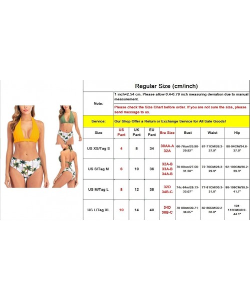 Sets Beach Print Two Piece Bathing Suit for Women Beachwear - Yellow - C71962D9XSC