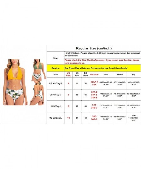 Sets Beach Print Two Piece Bathing Suit for Women Beachwear - Yellow - C71962D9XSC