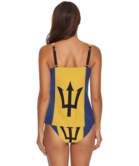 Sets Barbados Flag Womens Two Piece Bikini Set Swimwear Beachwear - Barbados Flag - CL18TTQ633X