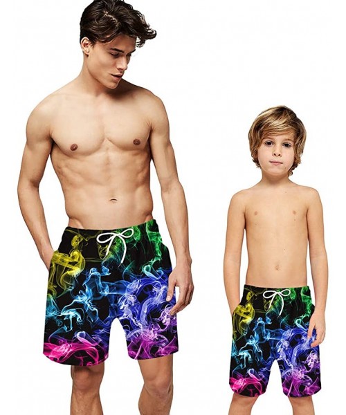 Trunks Swimsuit Men's Quick Dry Printed Short Swim Trunks with Mesh Lining Swimwear Bathing Suits - B - CH1960088IC