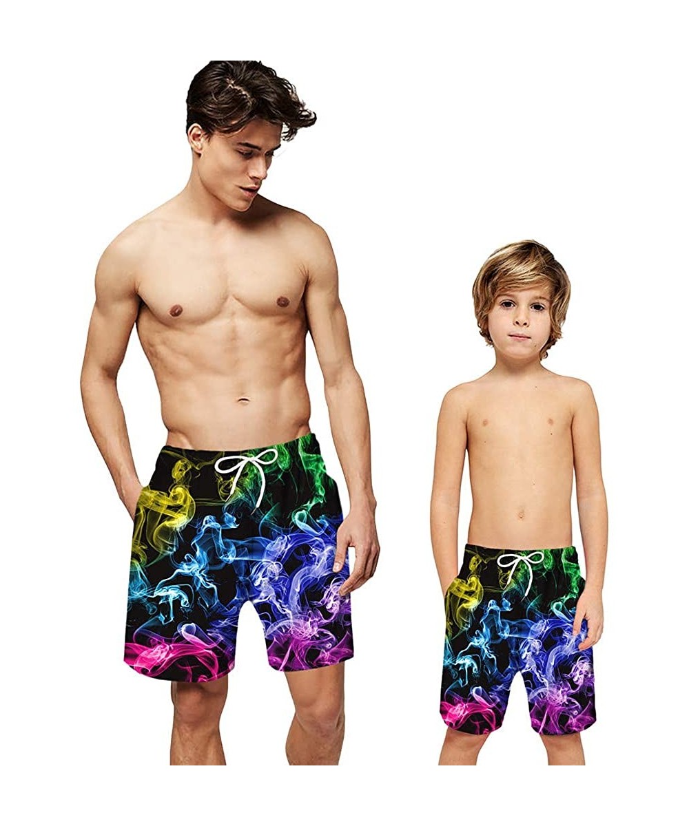 Trunks Swimsuit Men's Quick Dry Printed Short Swim Trunks with Mesh Lining Swimwear Bathing Suits - B - CH1960088IC