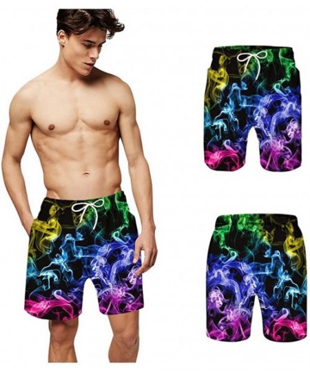 Trunks Swimsuit Men's Quick Dry Printed Short Swim Trunks with Mesh Lining Swimwear Bathing Suits - B - CH1960088IC