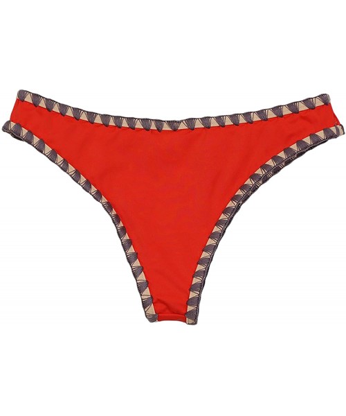 Bottoms Women's Tricolor Bottom with Shell Stitch - Red - CP18DLDMHZY